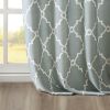 Fretwork Print Grommet Top Window Curtain Panel(Only 1 Pc Panel)