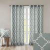 Fretwork Print Grommet Top Window Curtain Panel(Only 1 Pc Panel)