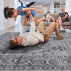 8X10 Grey/Blue/Oriental Non-Shedding Living Room Bedroom Dining Home Office Stylish and Stain Resistant Area Rug