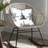 18 x 18 Square Accent Throw Pillow, Meditating Buddha, Soft Polyester Filling, Gray, White