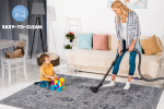 8X10 Grey/Blue/Oriental Non-Shedding Living Room Bedroom Dining Home Office Stylish and Stain Resistant Area Rug