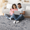 8X10 Grey/Blue/Oriental Non-Shedding Living Room Bedroom Dining Home Office Stylish and Stain Resistant Area Rug
