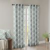 Fretwork Print Grommet Top Window Curtain Panel(Only 1 Pc Panel)