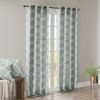 Fretwork Print Grommet Top Window Curtain Panel(Only 1 Pc Panel)
