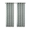 Fretwork Print Grommet Top Window Curtain Panel(Only 1 Pc Panel)