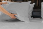 Luxuriously Soft 100% Viscose Derived from Bamboo 5-Piece Sheet Set , Oeko-TEX Certified, Split King - Light Gray