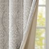Knitted Jacquard Damask Total Blackout Grommet Top Curtain Panel(Only 1 Pc Panel)