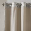Knitted Jacquard Damask Total Blackout Grommet Top Curtain Panel(Only 1 Pc Panel)