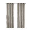 Knitted Jacquard Damask Total Blackout Grommet Top Curtain Panel(Only 1 Pc Panel)