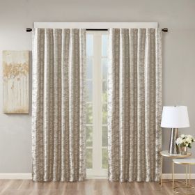Jacquard Lined Total Blackout Rod Pocket/Back Tab Curtain Panel(Only 1 Pc Panel) (Color: as Pic)