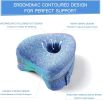Leg Pillow Ergonomic Side Sleeping Pillows Memory Foam Knee Pillow with Strap for Side Sleeper